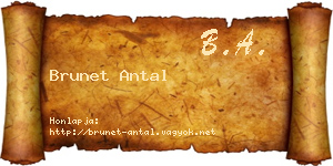 Brunet Antal névjegykártya